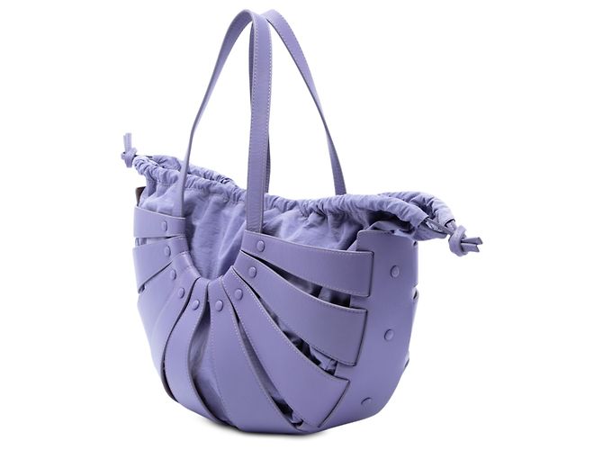 Bottega Veneta Borsa The Shell Medium in pelle di vitello viola Porpora - vista 2