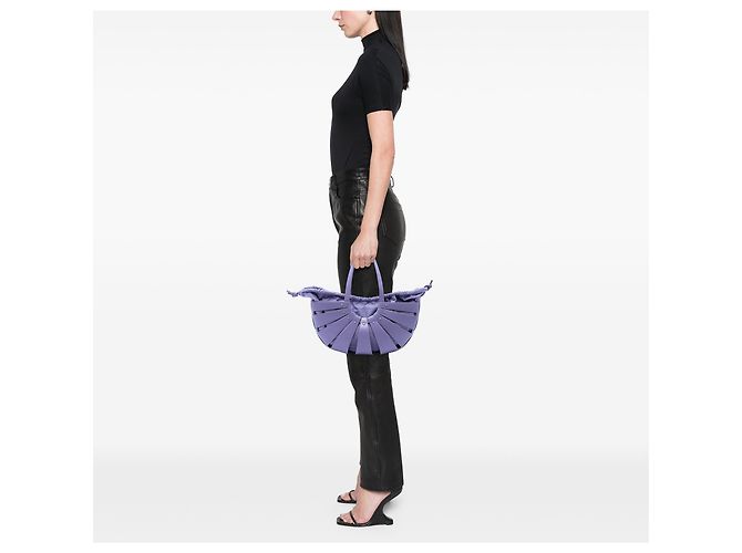 Bottega Veneta Borsa The Shell Medium in pelle di vitello viola Porpora - vista 6