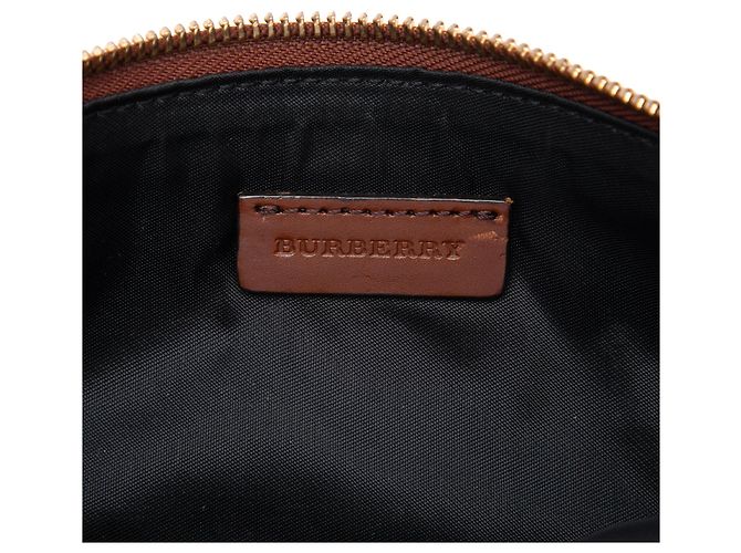 Burberry Beige House Check Canvas Bridle Peyton Crossbody - vista 5