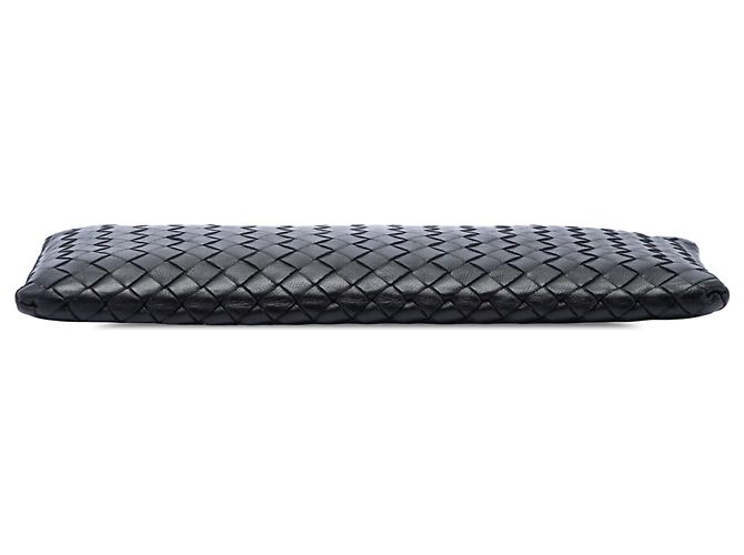 Pouch con zip Bottega Veneta in nappa Intrecciato nera Nero - vista 3