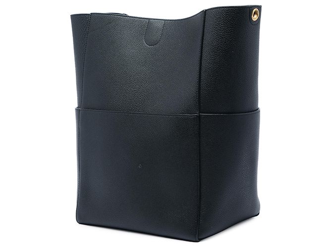 Céline Sac Seau Sangle Celine en cuir noir, taille Medium - vue 2