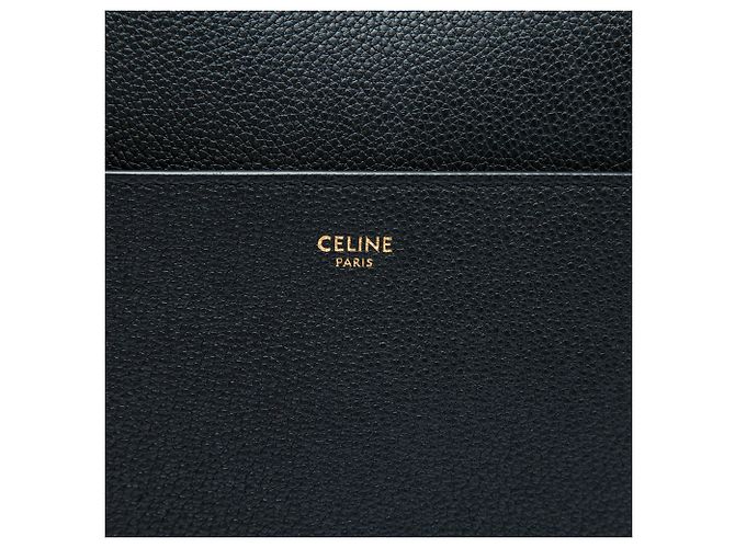 Céline Sac Seau Sangle Celine en cuir noir, taille Medium - vue 5