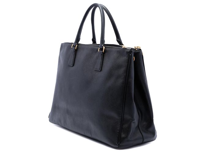 Prada Borsa Tote Galleria Double Zip in Saffiano Lux Nera Extra Large Nero - vista 2