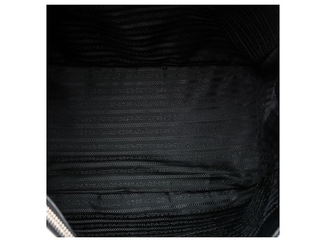 Prada Borsa Tote Galleria Double Zip in Saffiano Lux Nera Extra Large Nero - vista 4