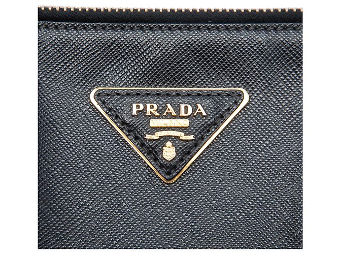 Prada Borsa Tote Galleria Double Zip in Saffiano Lux Nera Extra Large Nero - vista 5