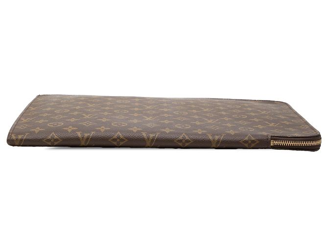 Louis Vuitton Brown Monogram Poche Documents Portfolio Marrone - vista 3