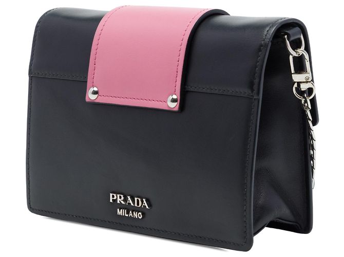 Ribbon Borsa Prada in pelle di vitello City nera con nastro e cristalli Nero - vista 2