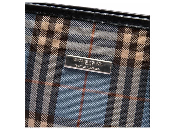 Borsa bucket Burberry in nylon Blue House Check Blu chiaro - vista 5