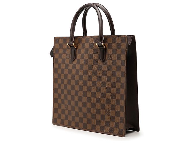 Louis Vuitton Brown Damier Ebene Venice Sac Plat Castaño - vista 2