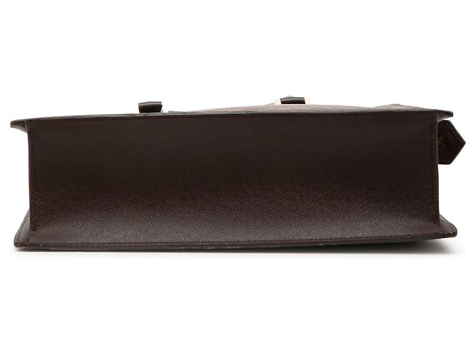 Louis Vuitton Brown Damier Ebene Venice Sac Plat Castaño - vista 3