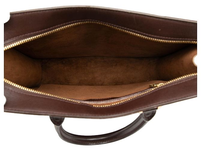 Louis Vuitton Brown Damier Ebene Venice Sac Plat Castaño - vista 4