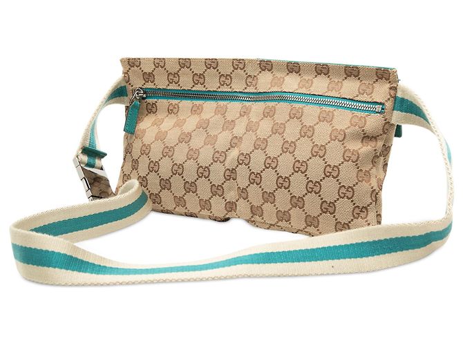Borsa cintura Gucci Beige GG Canvas Web con doppia tasca - vista 2