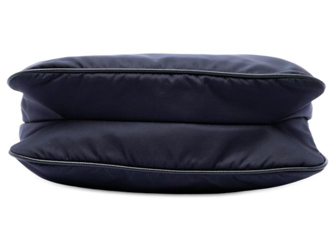 Borsa a tracolla Prada in Tessuto blu con rifiniture in Saffiano e chiusura a zip Blu navy - vista 3