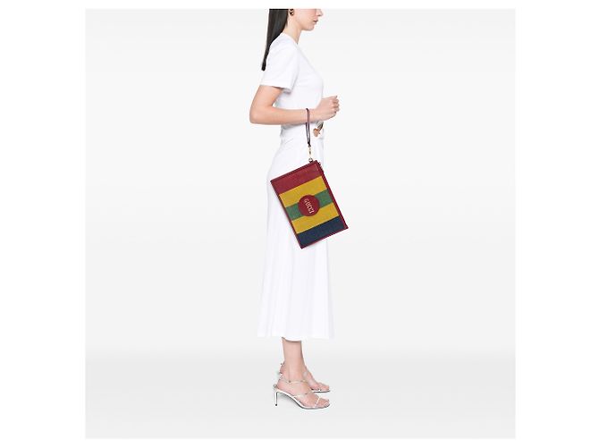 Clutch Gucci Multi Baiadera Canvas Striped Multicolor - vista 6