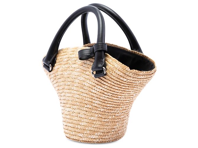 Mini Raffia Beach Basket Tote beige Balenciaga - vista 2