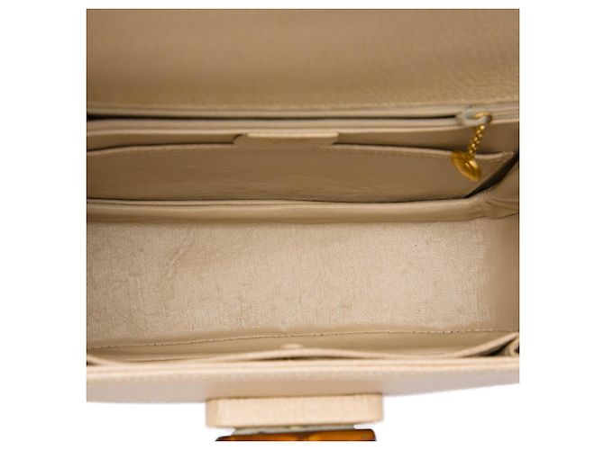 Gucci Beige Grained Calfskin Bamboo Night - vista 4