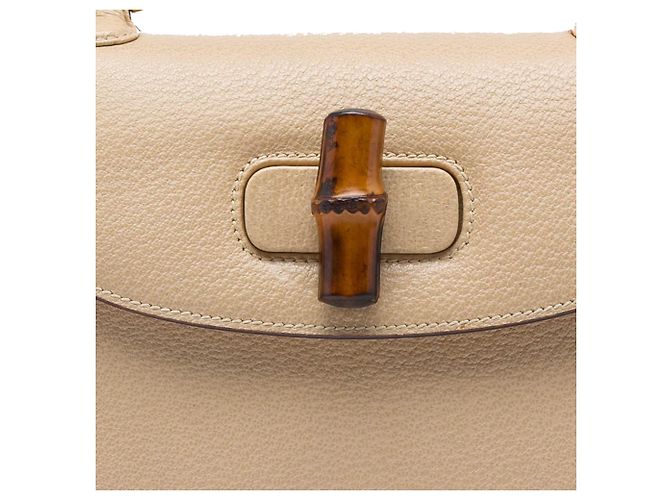 Gucci Beige Grained Calfskin Bamboo Night - vista 5