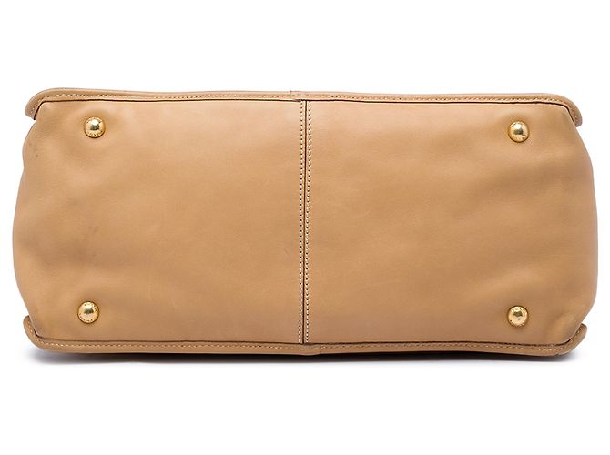 Borsa Satchel Prada in vitello morbido marrone Cammello - vista 3