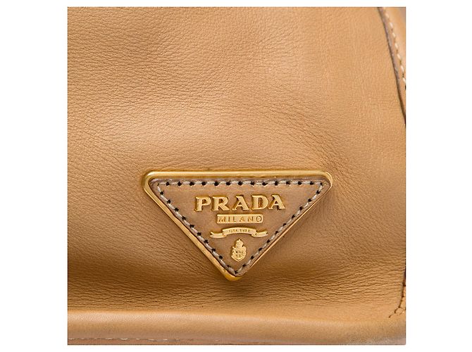 Borsa Satchel Prada in vitello morbido marrone Cammello - vista 4