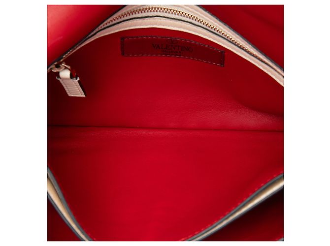 Clutch a patta Rockstud in pelle bianca Valentino Bianco - vista 4
