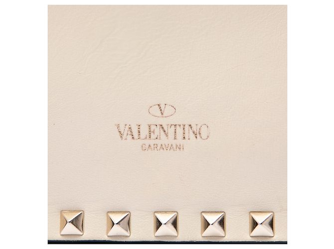 Clutch a patta Rockstud in pelle bianca Valentino Bianco - vista 5