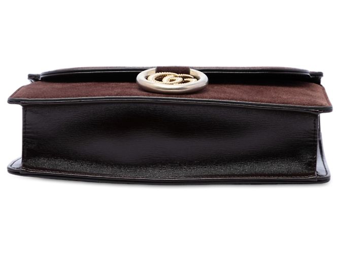 Gucci Borsa Crossbody Small Suede GG Ring Torchon Marrone Marrone scuro - vista 3