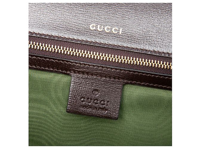 Gucci Borsa Crossbody Small Suede GG Ring Torchon Marrone Marrone scuro - vista 5