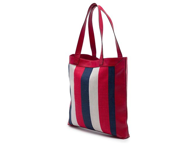 Gucci Baiadera gestreifter Tote aus rotem Canvas - Ansicht 2