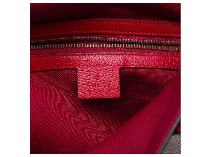 Gucci Baiadera gestreifter Tote aus rotem Canvas - Ansicht 5