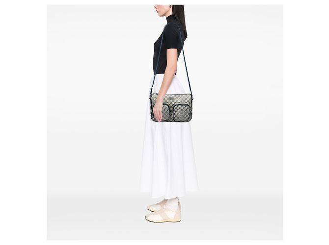 Borsa a tracolla Gucci Beige GG Supreme con doppia tasca - vista 5