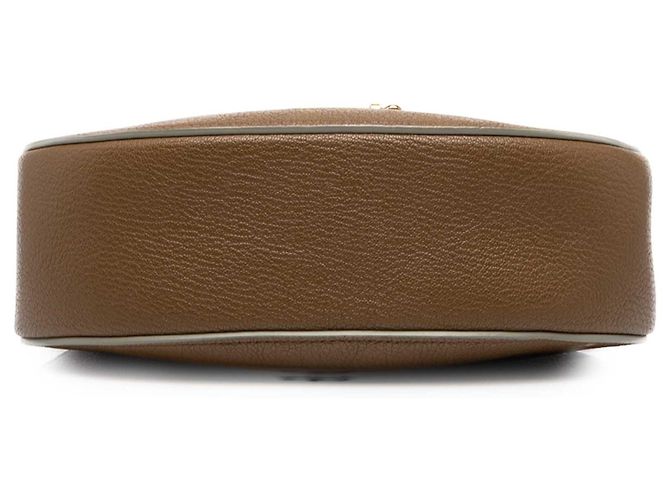 Chloé Drew Crossbody in pelle di vitello liscia e grana marrone Small - vista 3