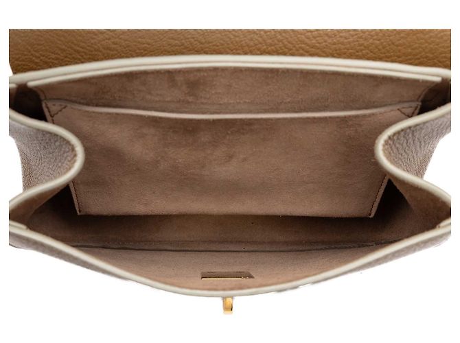 Chloé Drew Crossbody in pelle di vitello liscia e grana marrone Small - vista 4