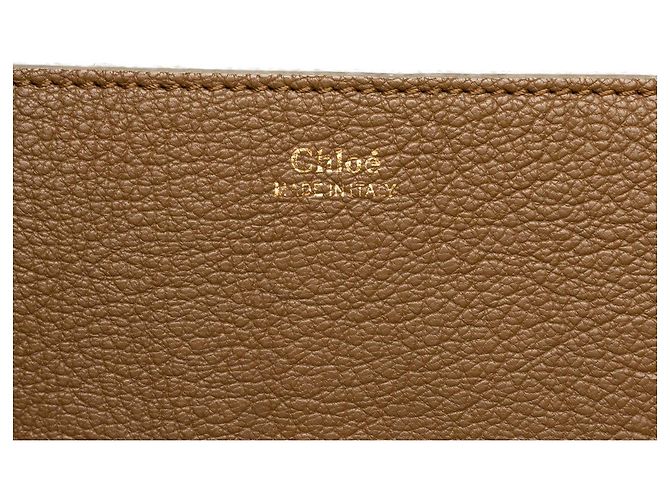 Chloé Drew Crossbody in pelle di vitello liscia e grana marrone Small - vista 5