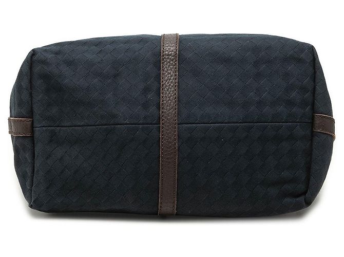 Sac cabas Bottega Veneta Blue Canvas Intrecciato Bleu Bleu Marine - vue 3
