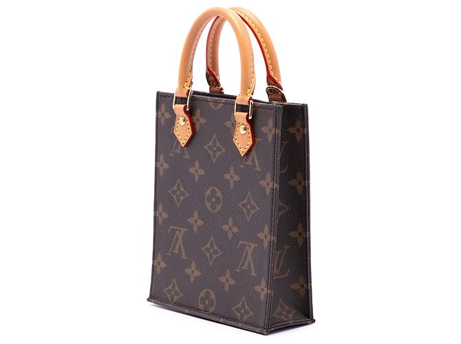 Louis Vuitton Brown Monogram Petit Sac Plat Marrom - vista 2