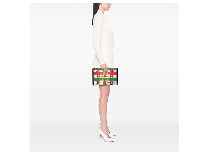 Clutch Gucci Beige Canvas 100 Centennial Music is Mine - vista 6
