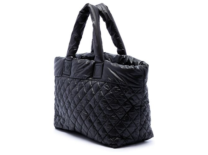 Chanel Black Large Quilted Nylon Reversible Coco Cocoon Tote Schwarz - Ansicht 2