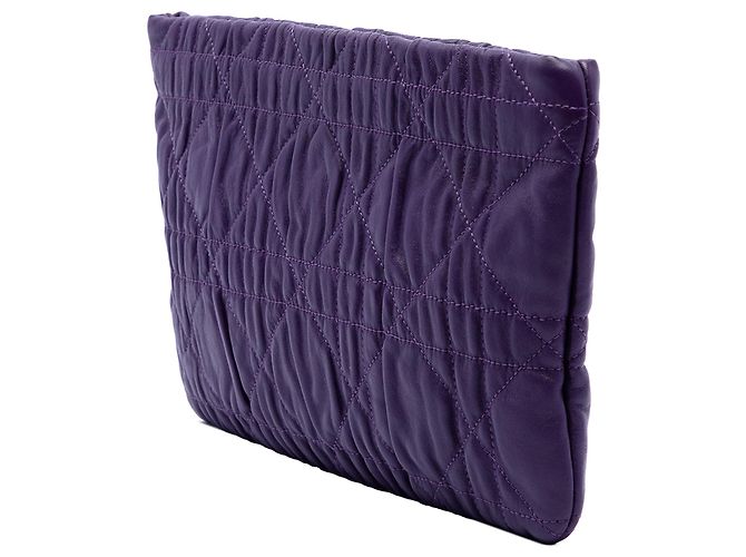 Autre Marque Clutch Dior Cannage Rose in vitello viola Porpora Viola scuro - vista 2