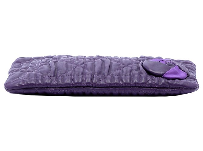 Autre Marque Clutch Dior Cannage Rose in vitello viola Porpora Viola scuro - vista 3