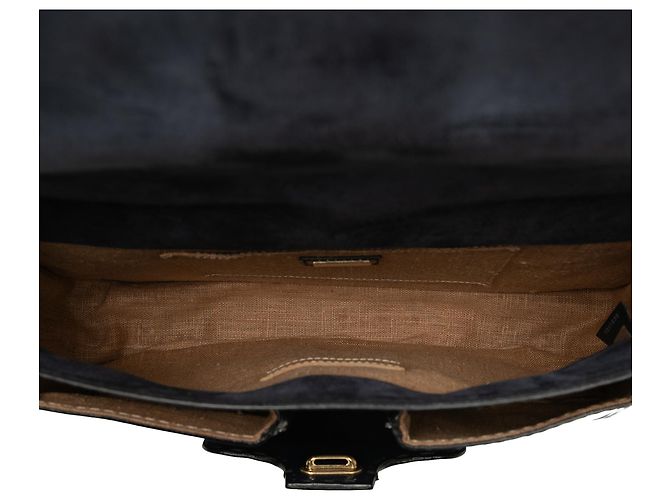 Borsa Satchel Fendi F3 Secret Code in vernice testurizzata blu Blu navy - vista 4