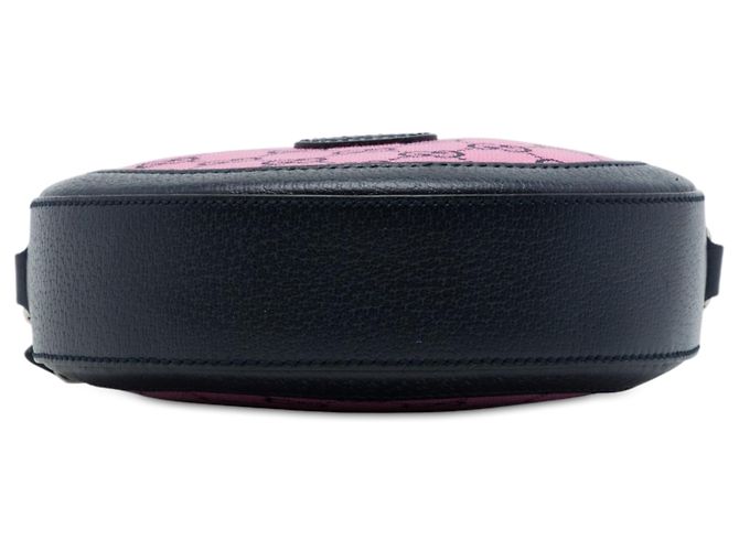 Borsa a tracolla rotonda retro Gucci in tela GG rosa - vista 3