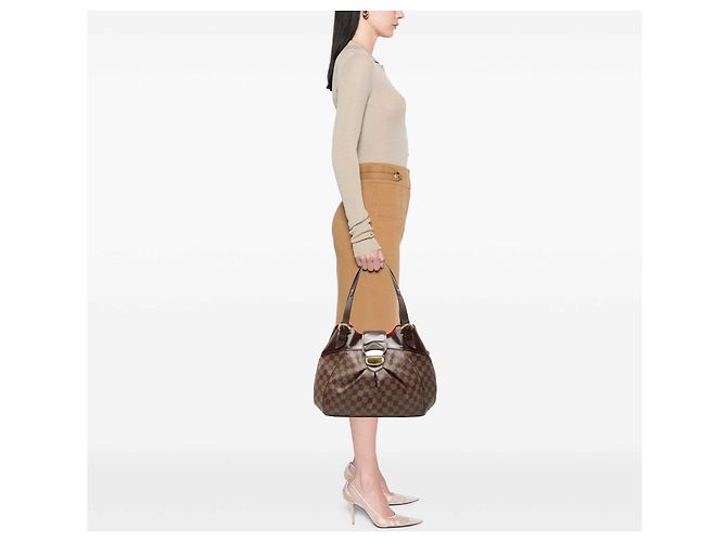Louis Vuitton Brown Damier Ebene Sistina GM Marrone - vista 6
