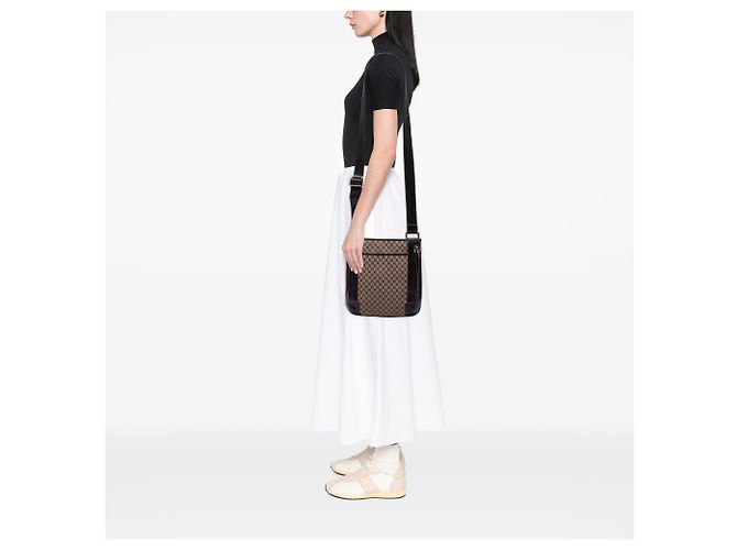 Céline Borsa a tracolla Celine Beige Macadam Canvas - vista 6