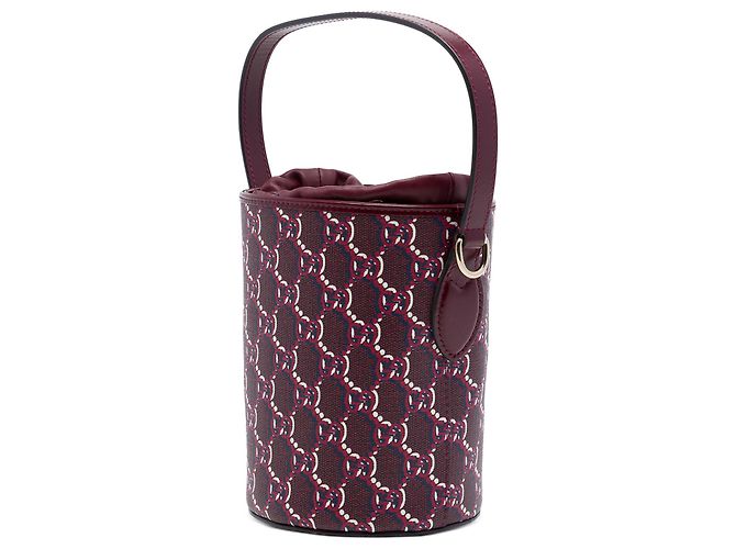 Mini borsa secchiello Gucci Red GG Supreme Shadow Rosso Bordò - vista 2