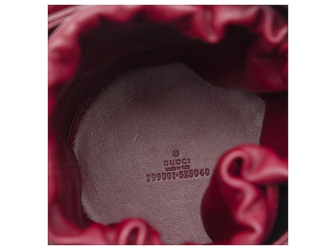 Mini borsa secchiello Gucci Red GG Supreme Shadow Rosso Bordò - vista 4