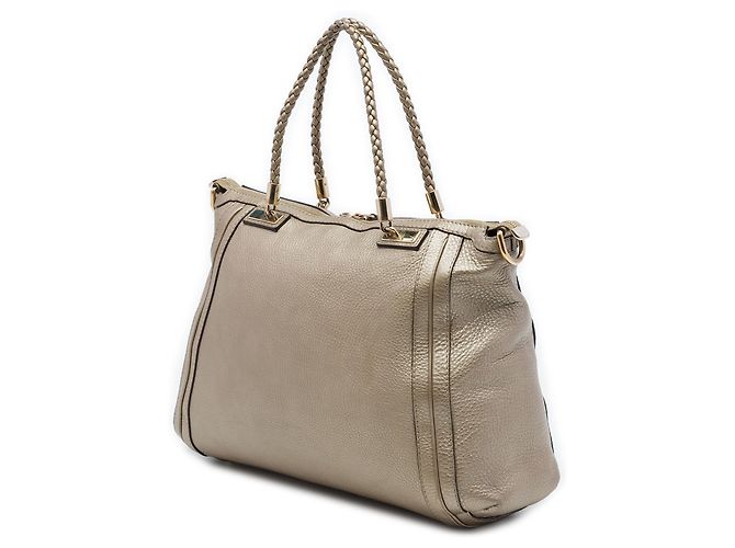 Bamboo Borsa Tote convertibile Bella Gucci in vitello metallizzato oro D'oro - vista 2