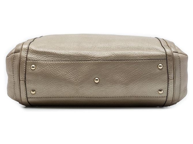 Bamboo Borsa Tote convertibile Bella Gucci in vitello metallizzato oro D'oro - vista 3