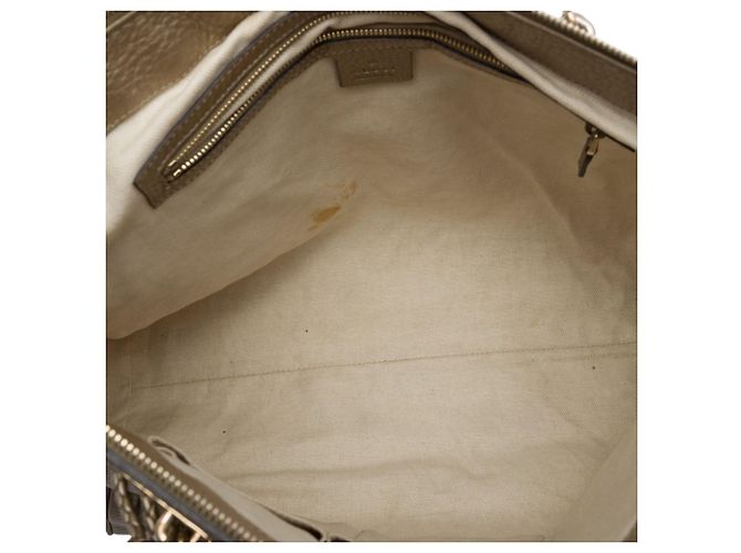 Bamboo Borsa Tote convertibile Bella Gucci in vitello metallizzato oro D'oro - vista 4