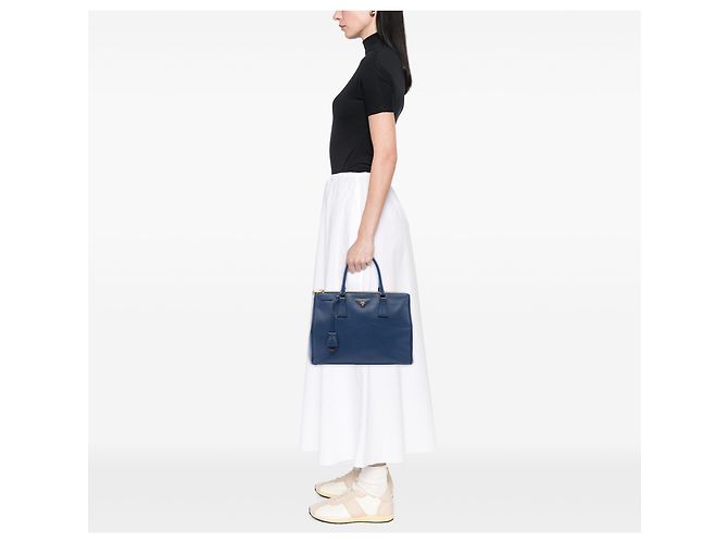 Prada Galleria Double Zip Tote Large aus Saffiano-Leder in Blau Dunkelblau - Ansicht 6