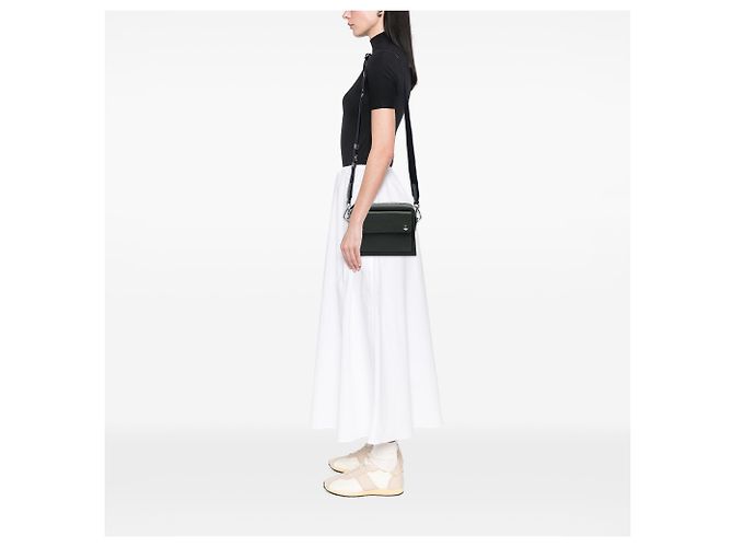 Bolsa crossbody Prada em couro granulado marrom Caqui - vista 5